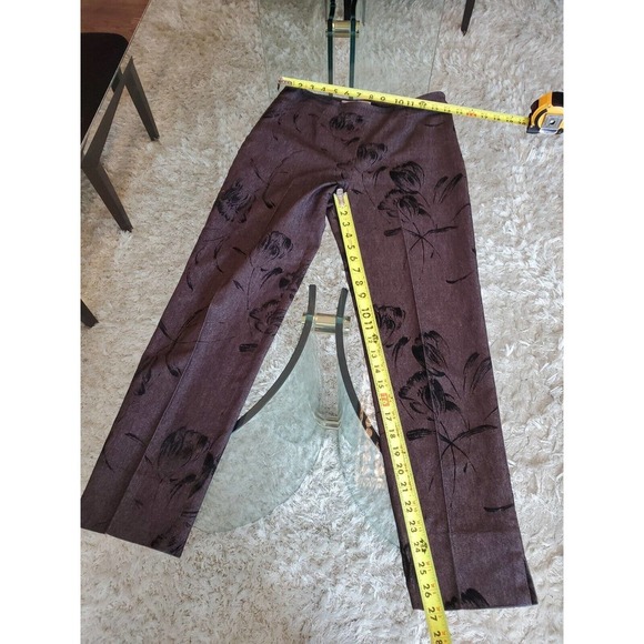 Eric Womens Gray Floral Cotton Mid Rise Side Zip Straight Leg Dress Pants Size 4 - Picture 9 of 10